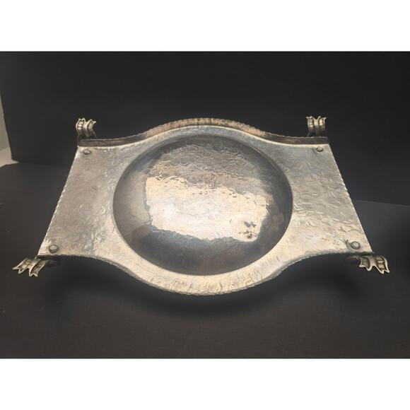 Edward Kent Antique hammered silverplate covered dish /tray marked “440” - Picture 6 of 7